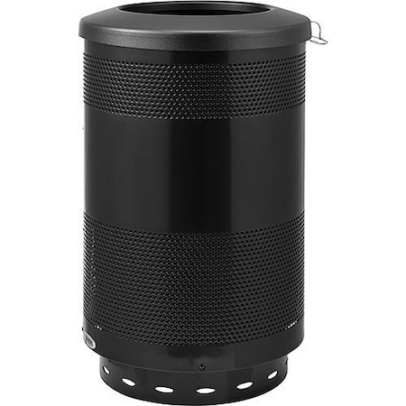 Global Industrial Round Outdoor Can, Black, Steel 641314BK